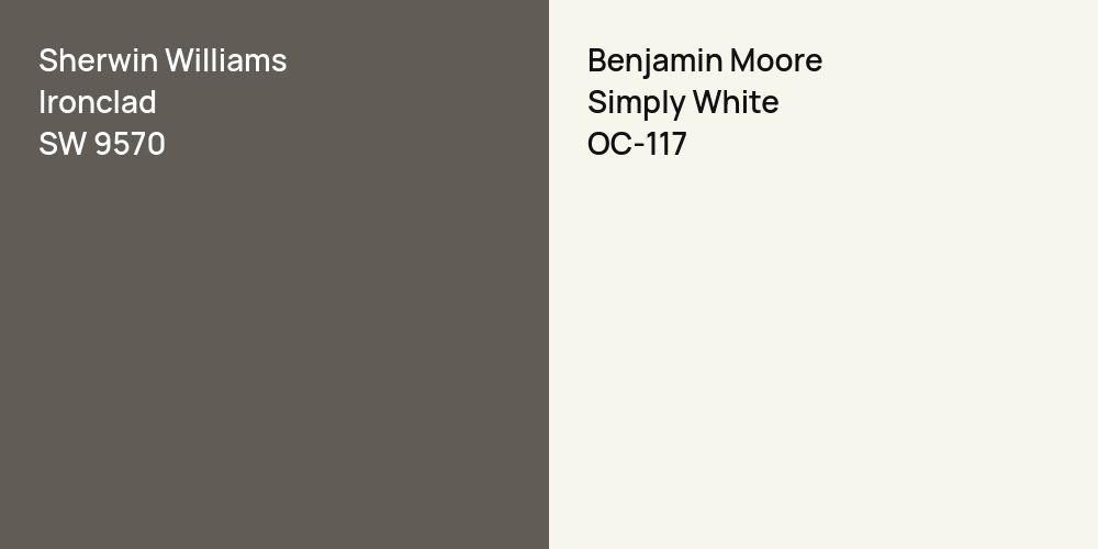 Sherwin Williams Ironclad vs. Benjamin Moore Simply White