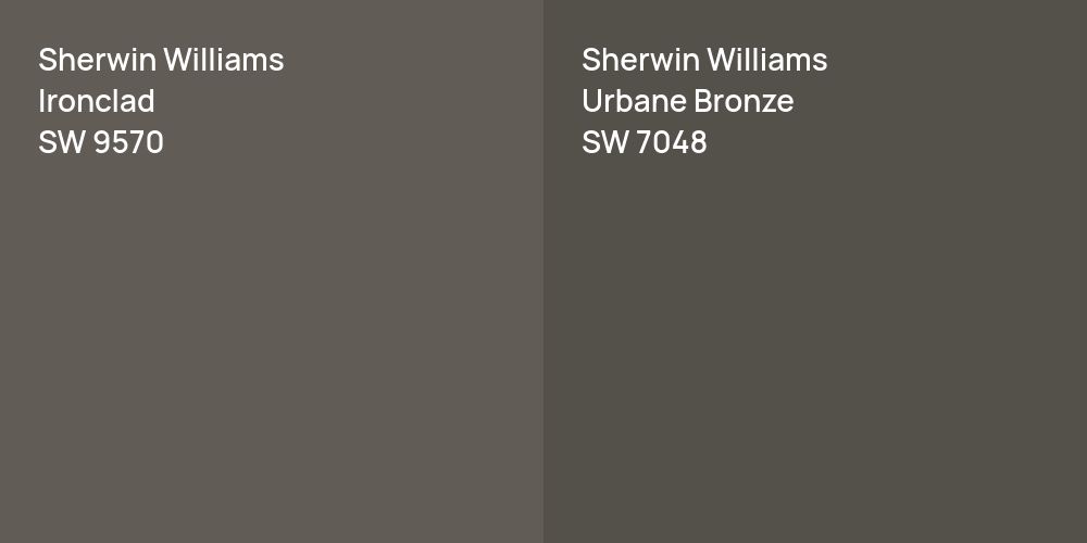 Sherwin Williams Ironclad vs. Sherwin Williams Urbane Bronze