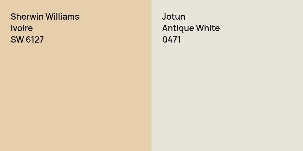 Sherwin Williams Ivoire vs. Jotun Antique White