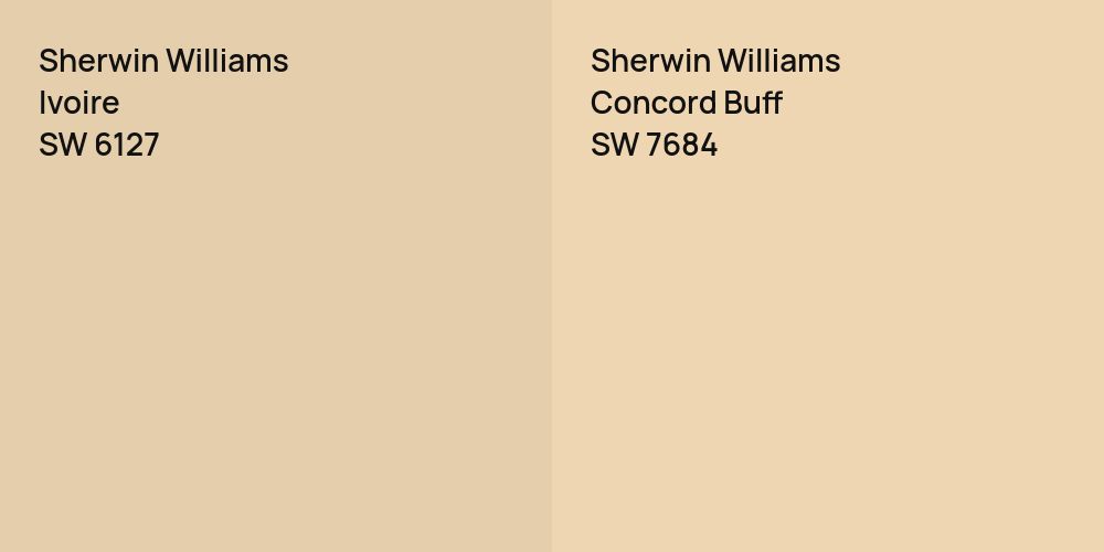 Sherwin Williams Ivoire vs. Sherwin Williams Concord Buff