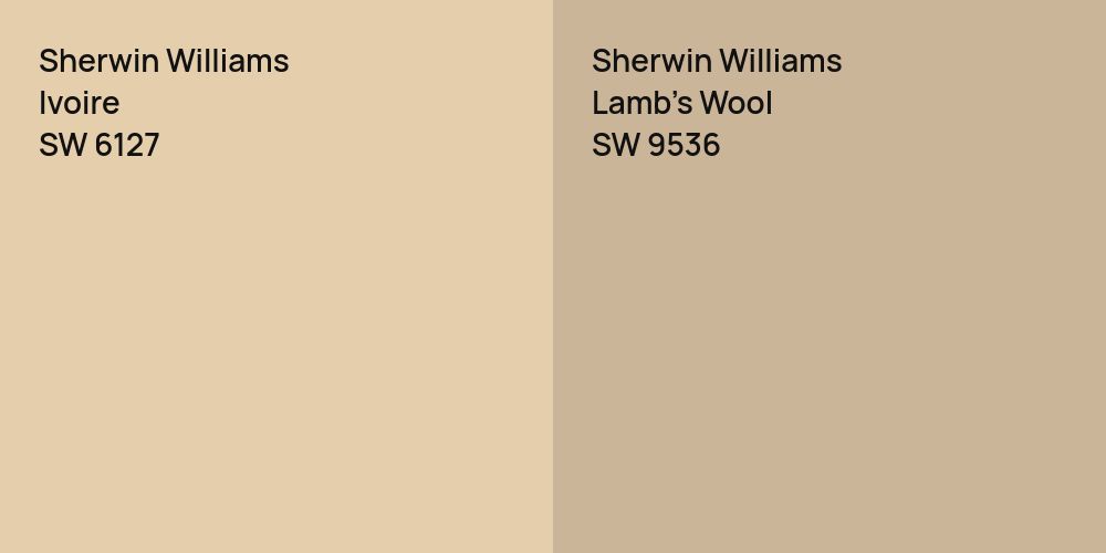 Sherwin Williams Ivoire vs. Sherwin Williams Lamb's Wool