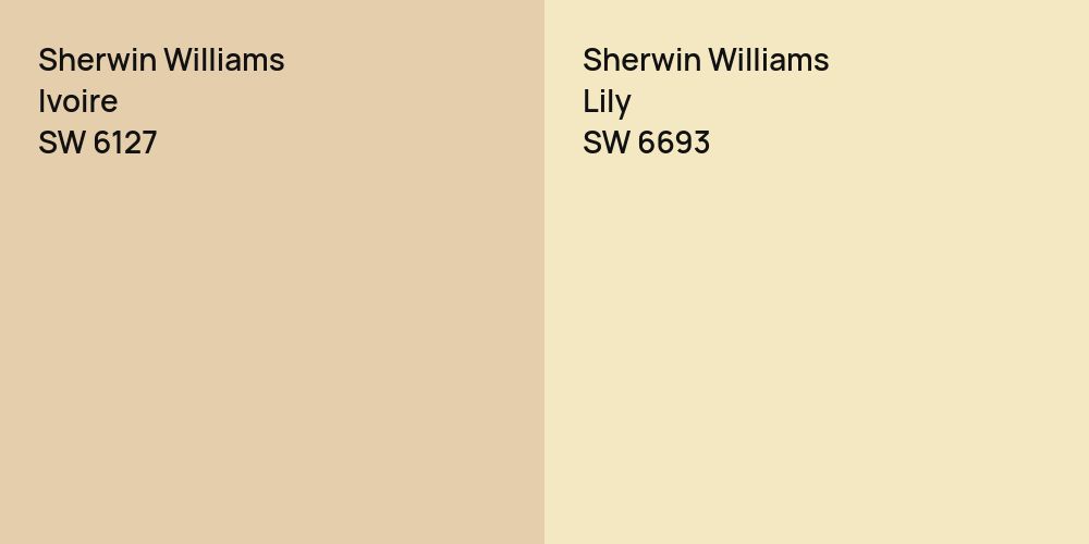 Sherwin Williams Ivoire vs. Sherwin Williams Lily