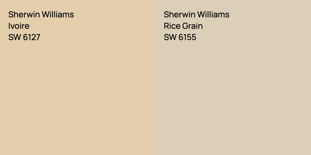 Sherwin Williams Ivoire vs. Sherwin Williams Rice Grain