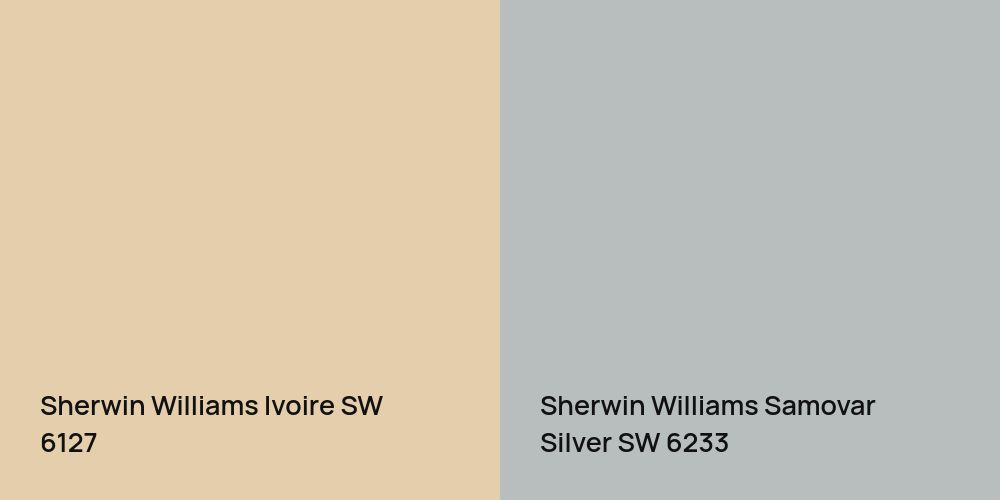 Sherwin Williams Ivoire vs. Sherwin Williams Samovar Silver