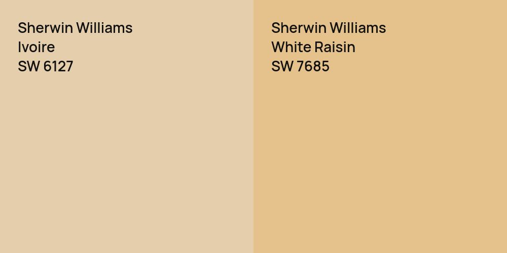 Sherwin Williams Ivoire vs. Sherwin Williams White Raisin