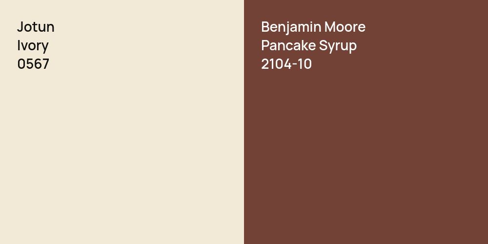 Jotun Ivory vs. Benjamin Moore Pancake Syrup