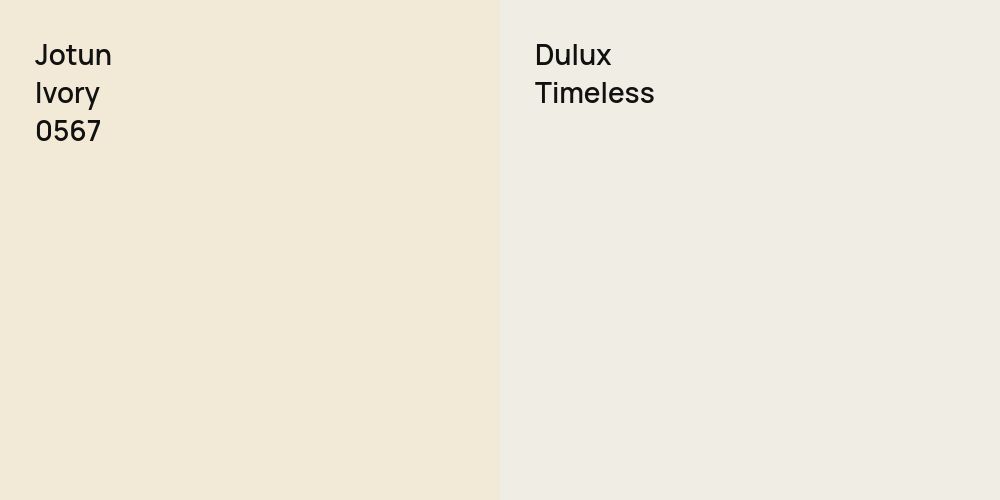 Jotun Ivory vs. Dulux Timeless