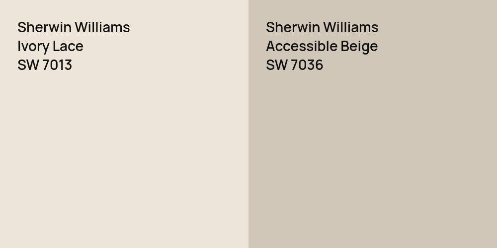 Sherwin Williams Ivory Lace vs. Sherwin Williams Accessible Beige