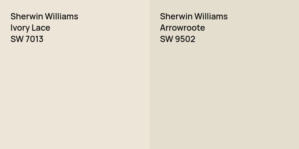 Sherwin Williams Ivory Lace vs. Sherwin Williams Arrowroote