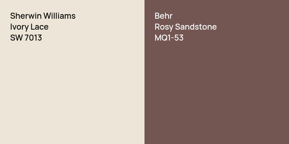 Sherwin Williams Ivory Lace vs. Behr Rosy Sandstone