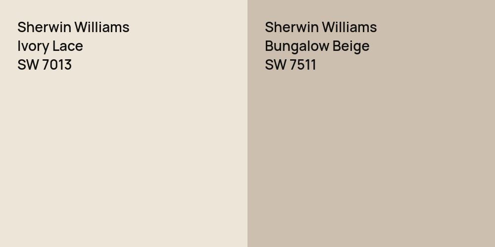 Sherwin Williams Ivory Lace vs. Sherwin Williams Bungalow Beige