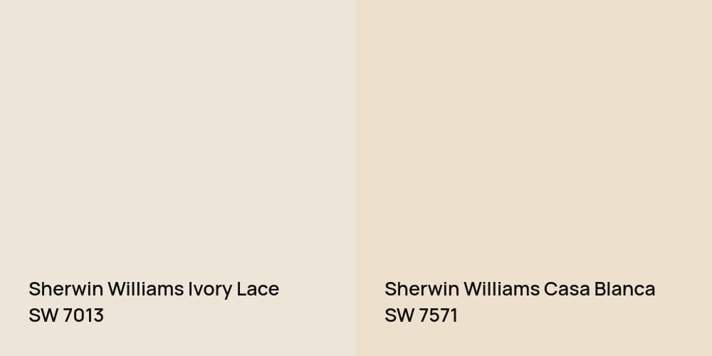 Sherwin Williams Ivory Lace vs. Sherwin Williams Casa Blanca