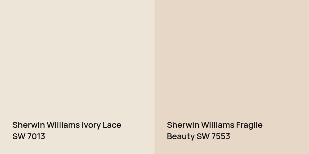 Sherwin Williams Ivory Lace vs. Sherwin Williams Fragile Beauty