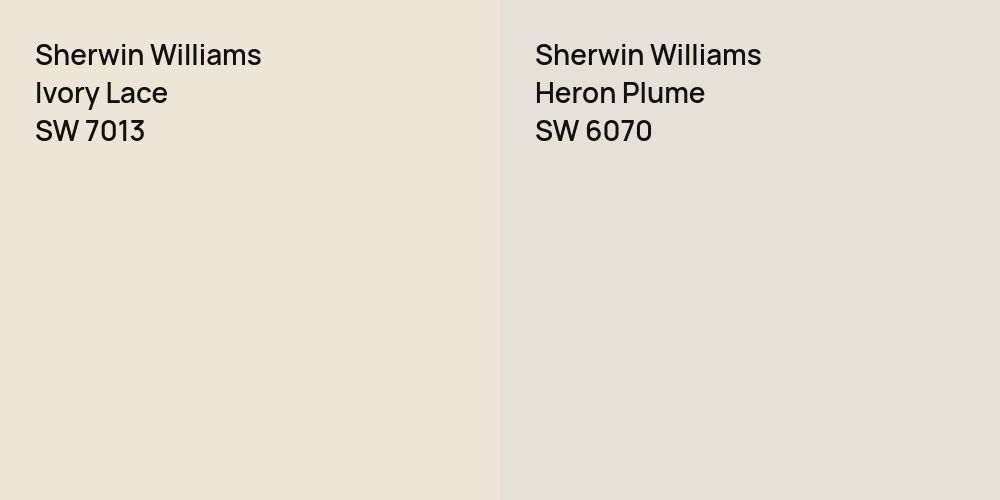 Sherwin Williams Ivory Lace vs. Sherwin Williams Heron Plume