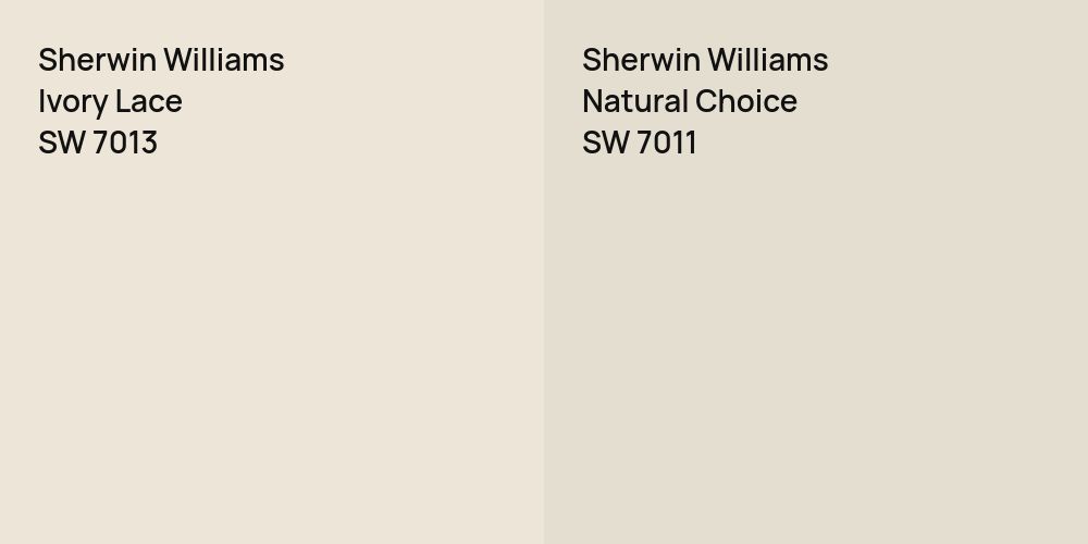 Sherwin Williams Ivory Lace vs. Sherwin Williams Natural Choice