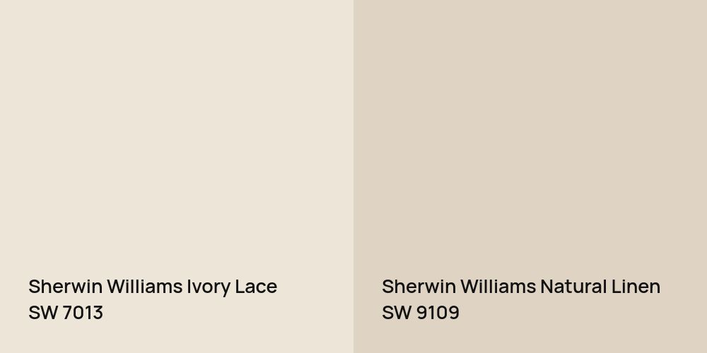 Sherwin Williams Ivory Lace vs. Sherwin Williams Natural Linen