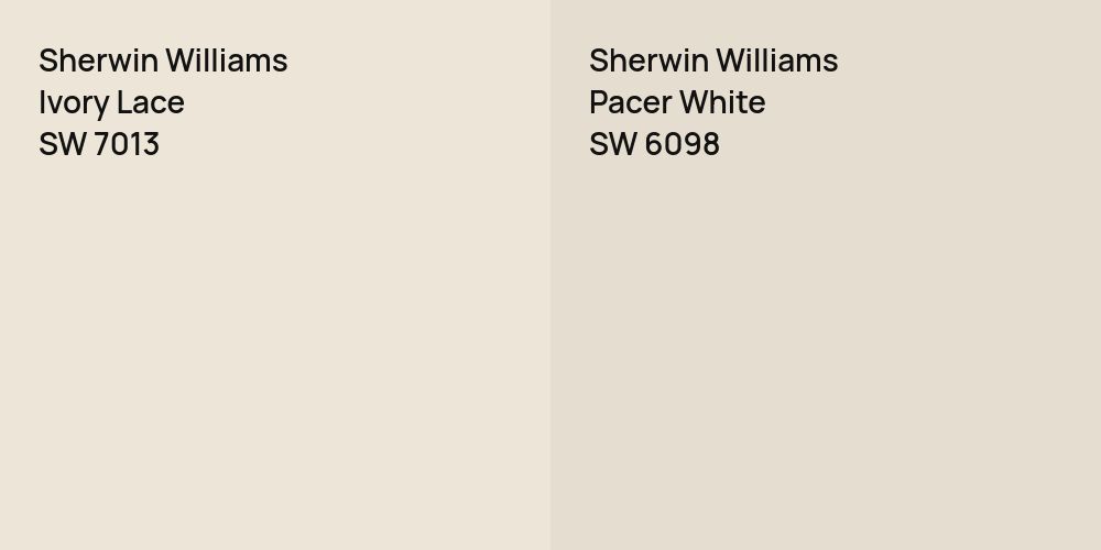 Sherwin Williams Ivory Lace vs. Sherwin Williams Pacer White