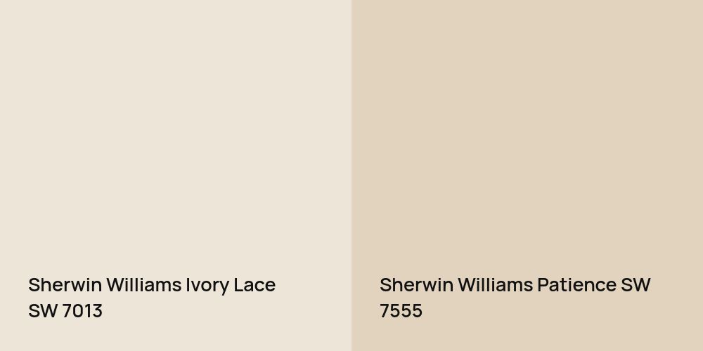 Sherwin Williams Ivory Lace vs. Sherwin Williams Patience