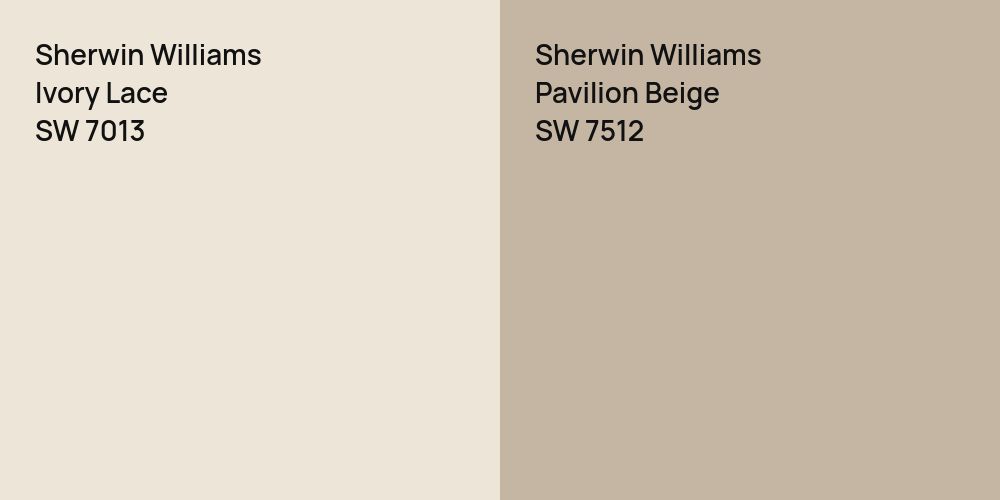 Sherwin Williams Ivory Lace vs. Sherwin Williams Pavilion Beige