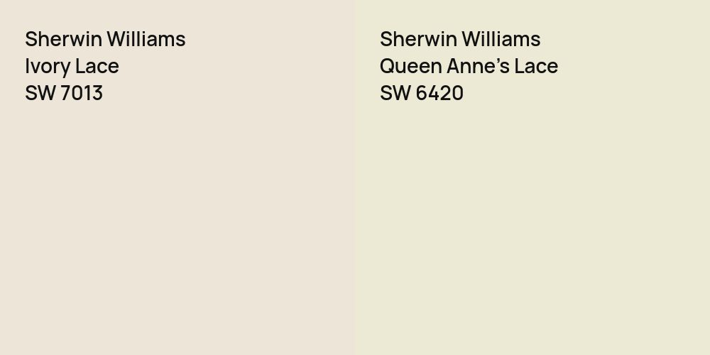 Sherwin Williams Ivory Lace vs. Sherwin Williams Queen Anne's Lace