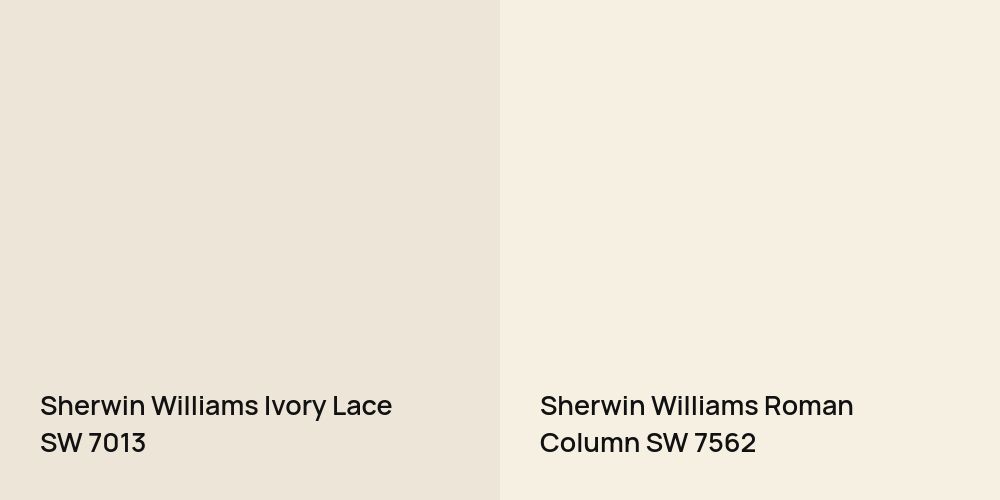 Sherwin Williams Ivory Lace vs. Sherwin Williams Roman Column