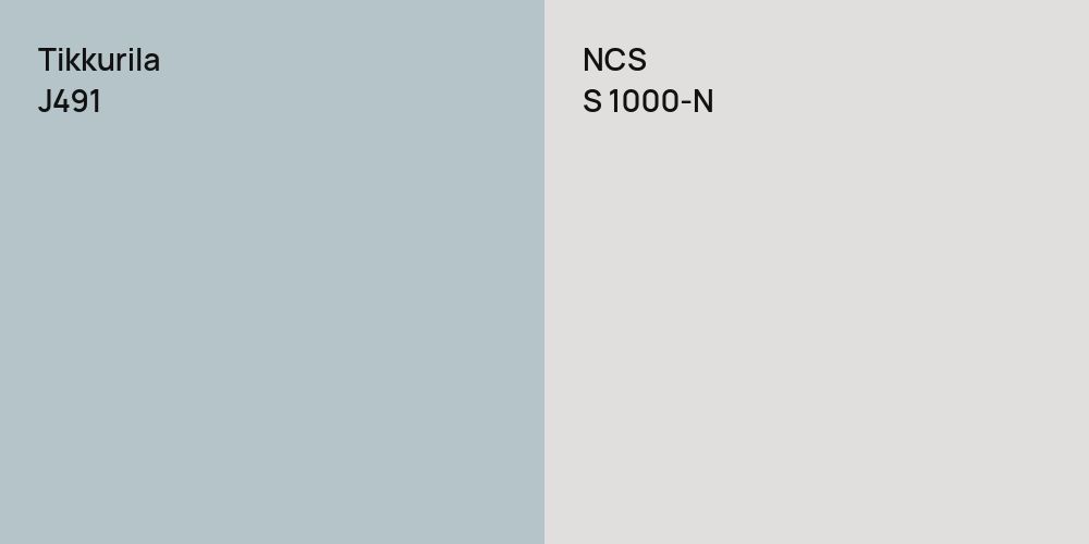 Tikkurila J491 vs. NCS S 1000-N