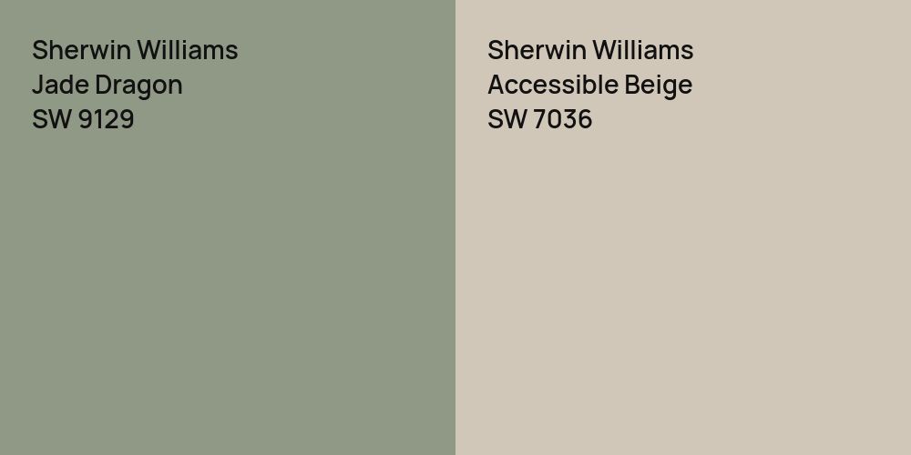 Sherwin Williams Jade Dragon vs. Sherwin Williams Accessible Beige