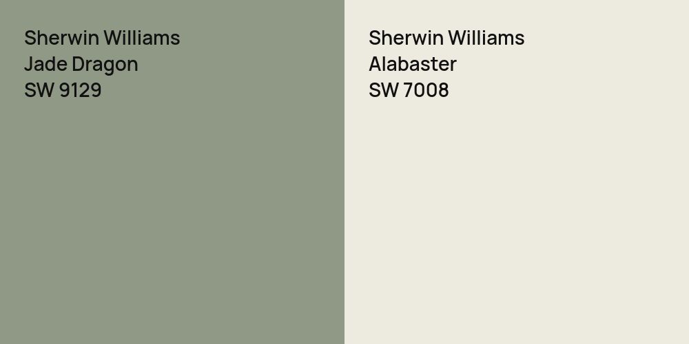 Sherwin Williams Jade Dragon vs. Sherwin Williams Alabaster