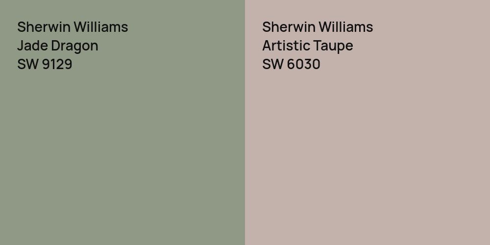 Sherwin Williams Jade Dragon vs. Sherwin Williams Artistic Taupe