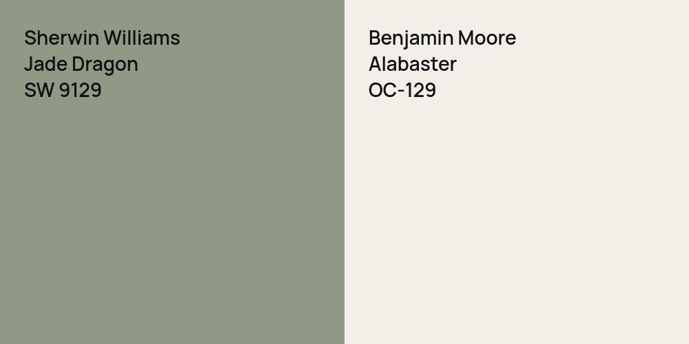 Sherwin Williams Jade Dragon vs. Benjamin Moore Alabaster