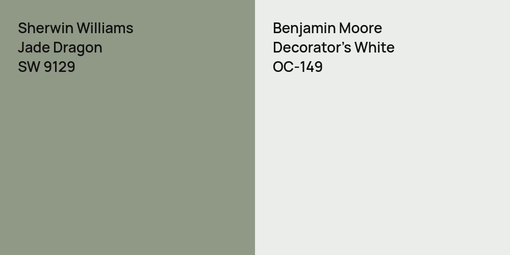 Sherwin Williams Jade Dragon vs. Benjamin Moore Decorator's White