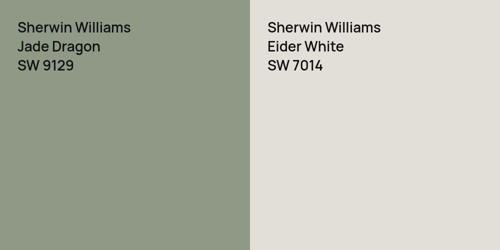 Sherwin Williams Jade Dragon vs. Sherwin Williams Eider White