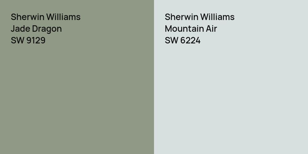 Sherwin Williams Jade Dragon vs. Sherwin Williams Mountain Air