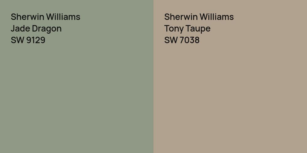 Sherwin Williams Jade Dragon vs. Sherwin Williams Tony Taupe