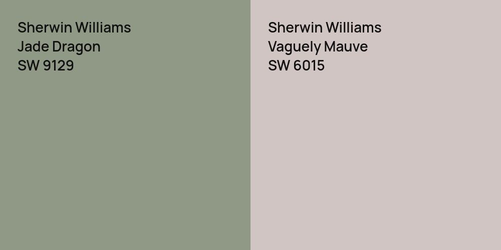 Sherwin Williams Jade Dragon vs. Sherwin Williams Vaguely Mauve