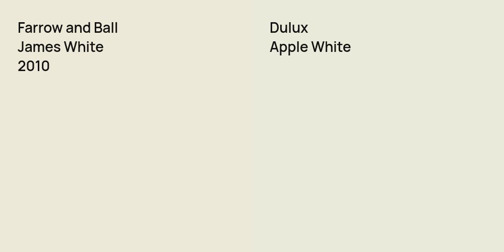 Farrow and Ball James White vs. Dulux Apple White