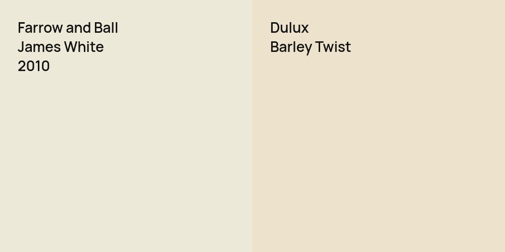 Farrow and Ball James White vs. Dulux Barley Twist