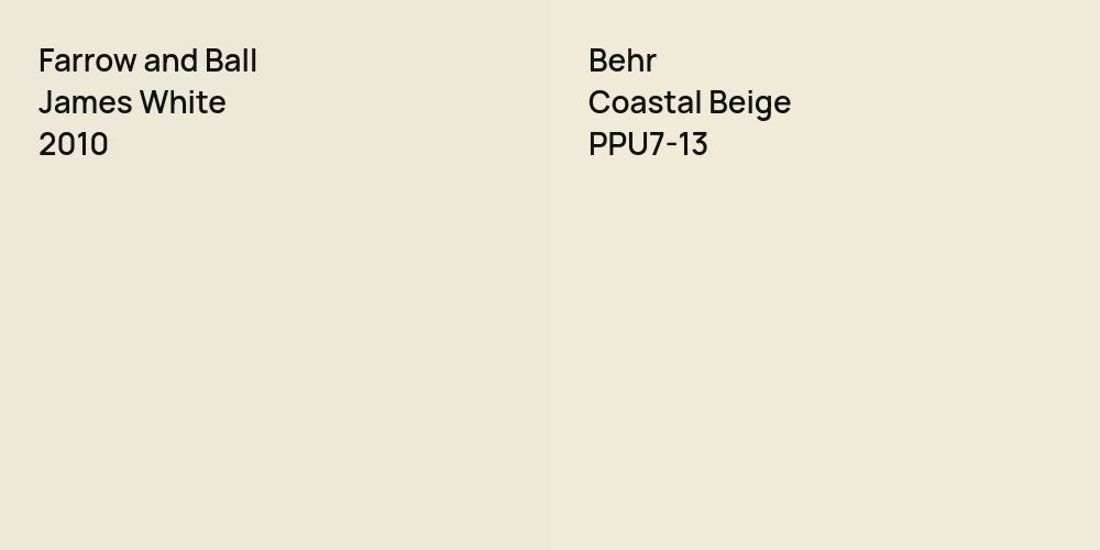 Farrow and Ball James White vs. Behr Coastal Beige