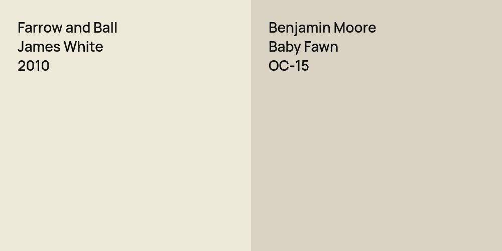 Farrow and Ball James White vs. Benjamin Moore Baby Fawn