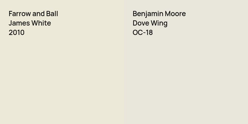 Farrow and Ball James White vs. Benjamin Moore Dove Wing