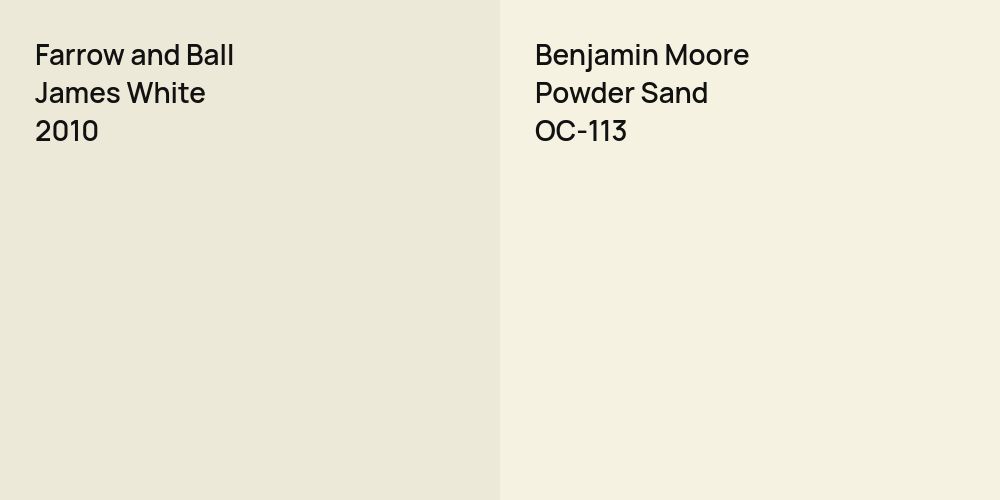 Farrow and Ball James White vs. Benjamin Moore Powder Sand