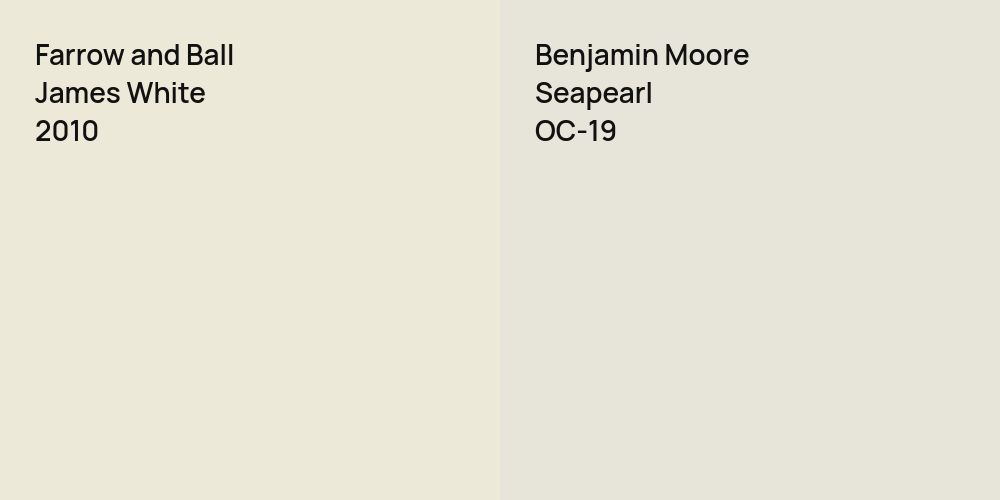 Farrow and Ball James White vs. Benjamin Moore Seapearl