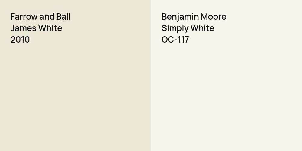 Farrow and Ball James White vs. Benjamin Moore Simply White