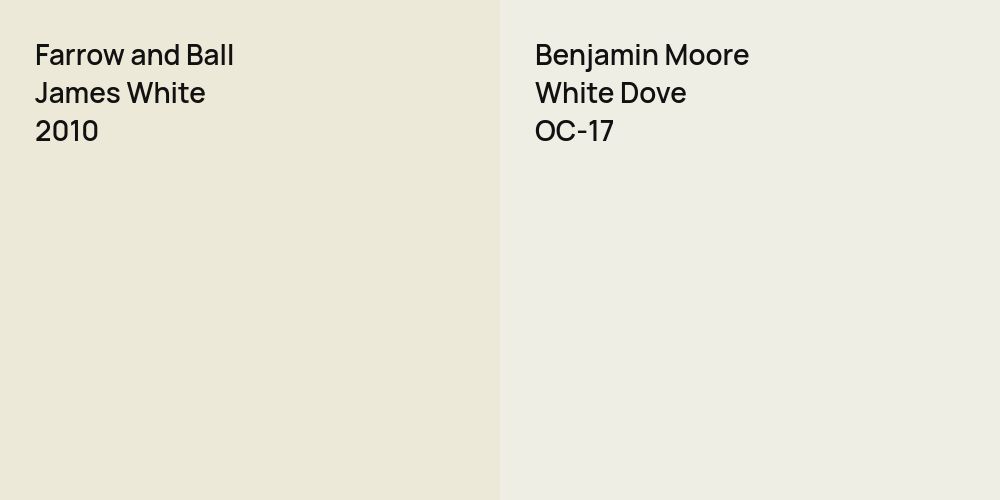 Farrow and Ball James White vs. Benjamin Moore White Dove