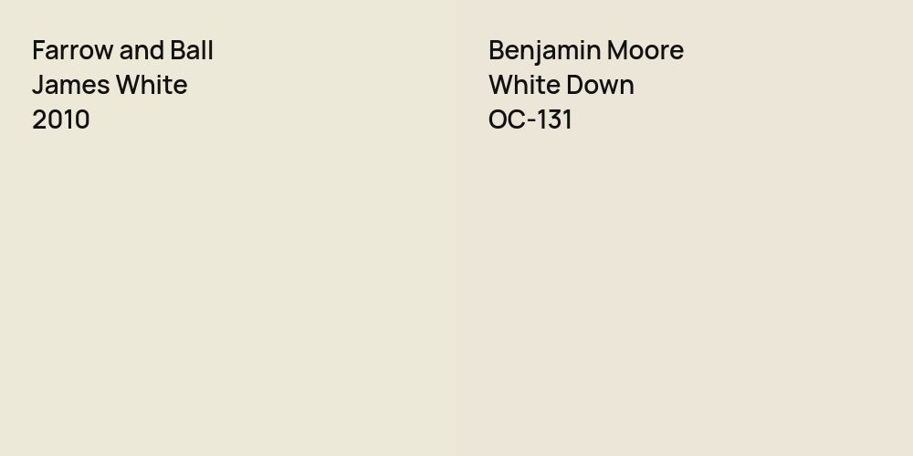 Farrow and Ball James White vs. Benjamin Moore White Down