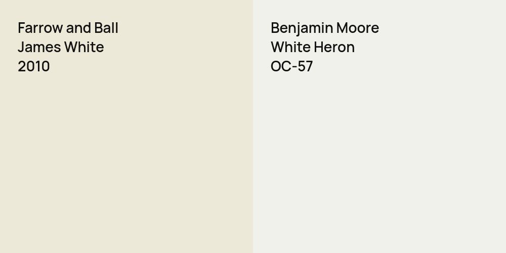 Farrow and Ball James White vs. Benjamin Moore White Heron