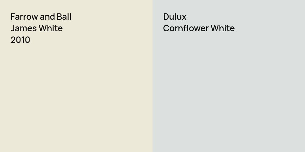 Farrow and Ball James White vs. Dulux Cornflower White