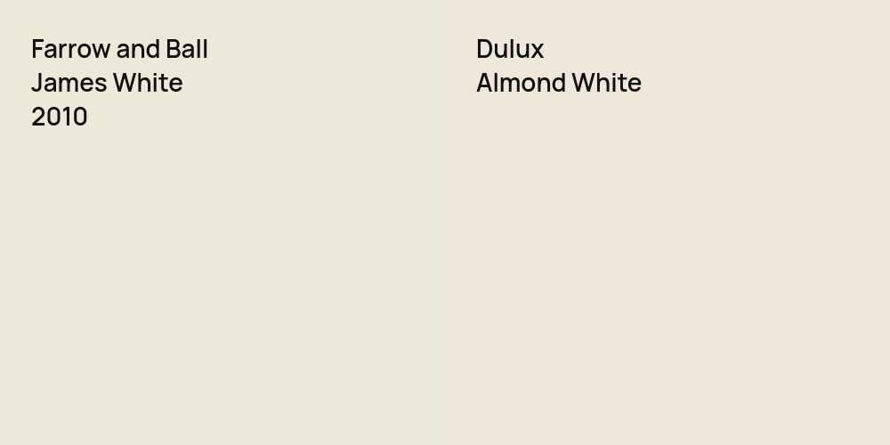 Farrow and Ball James White vs. Dulux Almond White