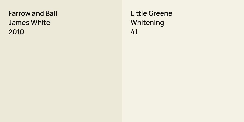 Farrow and Ball James White vs. Little Greene Whitening