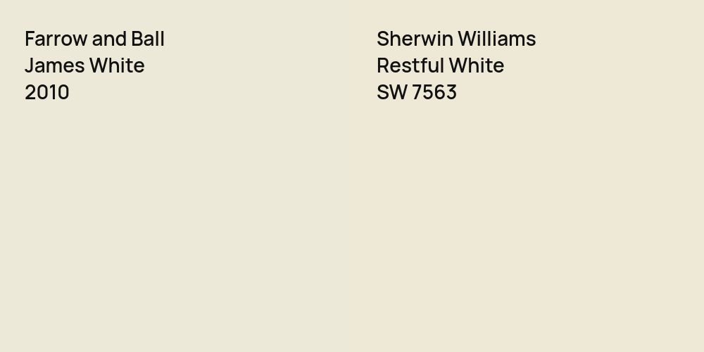 Farrow and Ball James White vs. Sherwin Williams Restful White